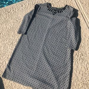 C. Wonder Jacquard Knit 3/4 sleeve Dress w/Beading